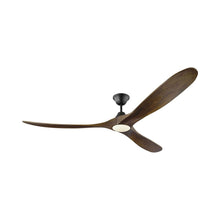 Load image into Gallery viewer, Maverick Max Ceiling Fan in Matte Black/Dark Walnut (Light Kit Included).
