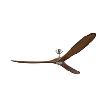 Load image into Gallery viewer, Maverick Super Max Ceiling Fan in Brushed Steel/Koa.
