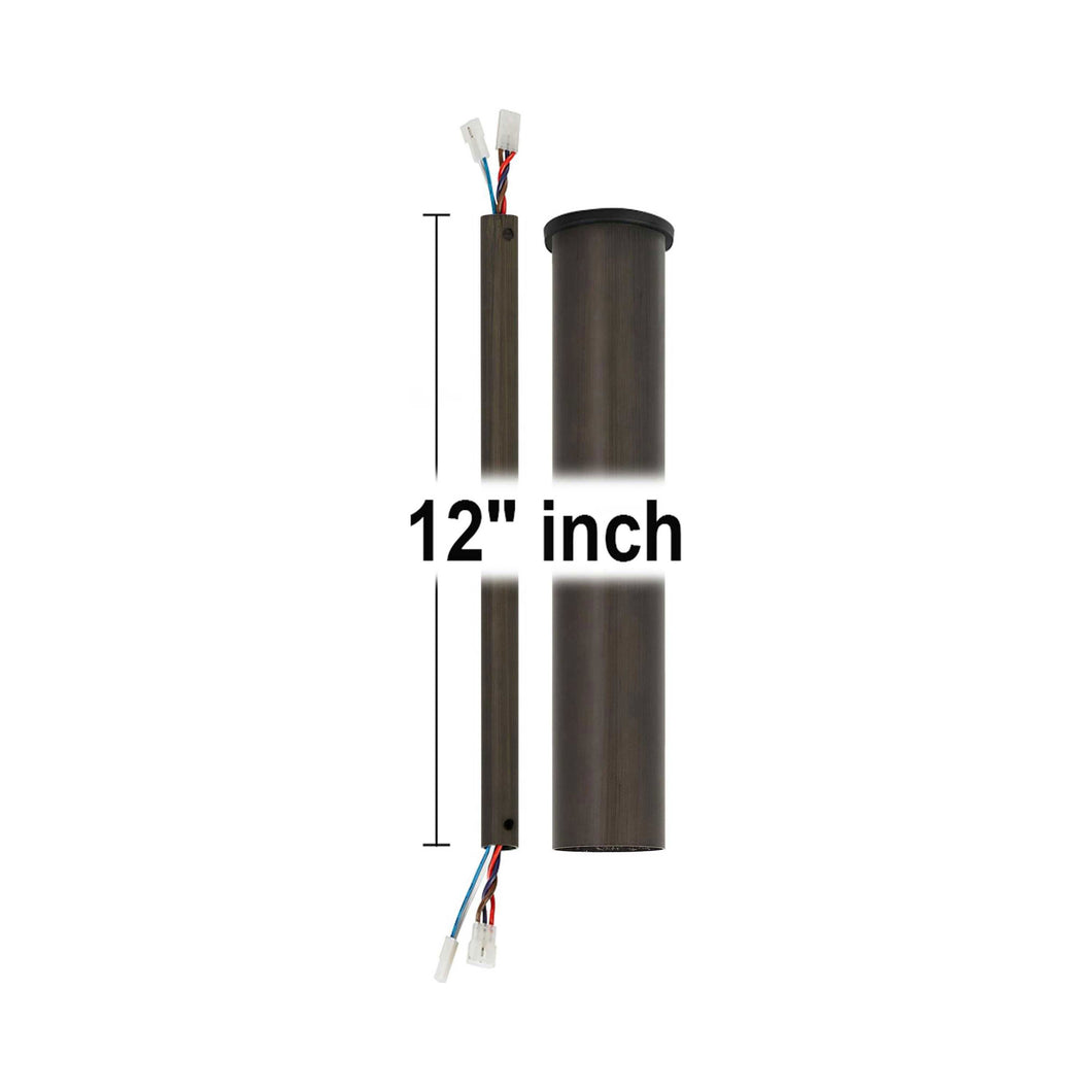 Minimalist Downrod in Aged Pewter (12 Inches).
