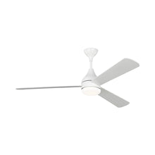 Load image into Gallery viewer, Streaming Indoor / Outdoor LED Ceiling Fan in Matte White (60-Inch).
