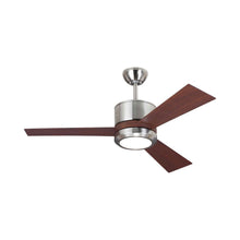 Load image into Gallery viewer, Vision II LED Ceiling Fan in Brushed Steel/Teak ABS.
