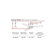 Load image into Gallery viewer, Vision LED Ceiling Fan - line drawing.
