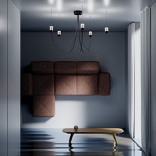 Load image into Gallery viewer, Gravity LED Chandelier in exhibition.
