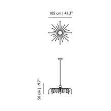 Load image into Gallery viewer, Starfall Light LED Chandelier - line drawing.
