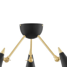 Load image into Gallery viewer, Moxie 3-Light Semi-Flush Mount Ceiling Light Detail.
