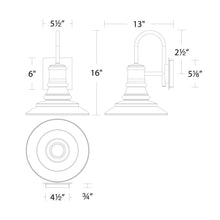 Load image into Gallery viewer, Nantucket Outdoor LED Wall Light - line drawing.
