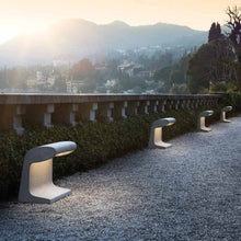 Load image into Gallery viewer, Borne Beton LED Floor Lamp in outside area.
