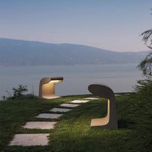 Load image into Gallery viewer, Borne Beton LED Floor Lamp in outside area.
