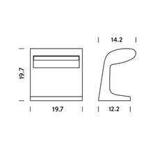 Load image into Gallery viewer, Borne Beton LED Floor Lamp - line drawing.
