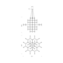 Load image into Gallery viewer, Crown Magnum LED Chandelier - line drawing.
