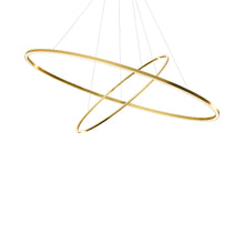 Load image into Gallery viewer, Ellisse LED Double Mega Pendant Light in Gold Painted.
