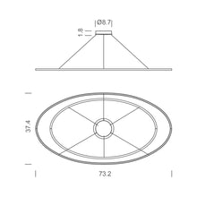 Load image into Gallery viewer, Ellisse LED Double Mega Pendant Light - line drawing.
