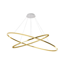 Load image into Gallery viewer, Ellisse LED Double Pendant Light in Gold Painted.
