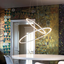 Load image into Gallery viewer, Ellisse LED Double Pendant Light in dining room.
