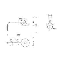 Load image into Gallery viewer, Lampe de Marseille Wall Light - line drawing.
