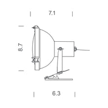 Load image into Gallery viewer, Projecteur Table Lamp with Clip - line drawing.
