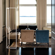 Load image into Gallery viewer, Spigolo LED Floor Lamp in living room.
