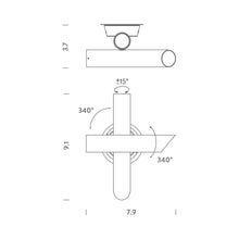 Load image into Gallery viewer, Tubes 2 LED Wall Light - line drawing.
