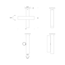 Load image into Gallery viewer, Tubes LED Semi Flush Mount Ceiling Light - line drawing.
