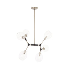 Load image into Gallery viewer, Nexpo Pendant Light in Brushed Nickel/Black (6-Light).
