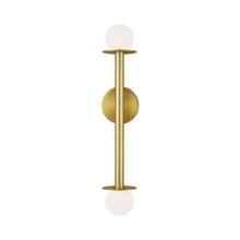 Load image into Gallery viewer, Nodes Bath Wall Light in Burnished Brass (2-Light).
