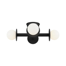 Load image into Gallery viewer, Nodes Semi Flush Mount Ceiling Light in Black and White.
