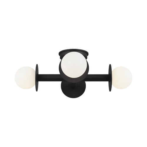 Nodes Semi Flush Mount Ceiling Light in Black and White.