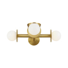 Load image into Gallery viewer, Nodes Semi Flush Mount Ceiling Light in Burnished Brass.
