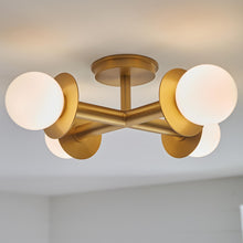 Load image into Gallery viewer, Nodes Semi Flush Mount Ceiling Light in Detail.
