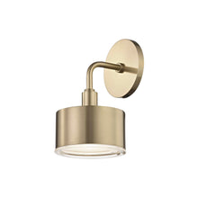 Load image into Gallery viewer, Nora LED Wall Light in Aged Brass.
