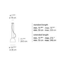 Load image into Gallery viewer, Nur Mini Suspension Light - line drawing.
