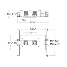 Load image into Gallery viewer, Ocular 2 Inch Multiples 2 Light LED Recessed Housing - line drawing.
