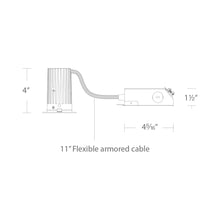 Load image into Gallery viewer, Ocularc 1.0 Square Open Reflector LED Recessed Trim - line drawing.

