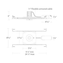 Load image into Gallery viewer, Ocularc 1.0 Square Open Reflector LED Recessed Trim - line drawing.
