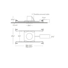 Load image into Gallery viewer, Ocularc 2.0 Square Adjustable 11W LED Recessed Trim - line drawing.
