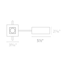 Load image into Gallery viewer, Ocularc 2.0 Square Adjustable 9W LED Recessed Trim - line drawing.
