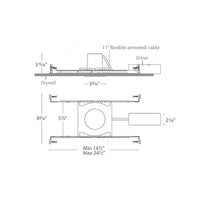 Load image into Gallery viewer, Ocularc 2.0 Square Open Reflector 11W LED Recessed Trim - line drawing.
