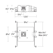 Load image into Gallery viewer, Ocularc 2 Inch Mutiples 1 Light LED Recessed Housing - line drawing.
