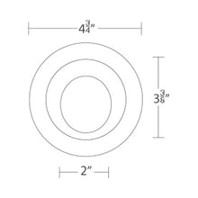 Load image into Gallery viewer, Ocularc 3.5 Round Wall Wash LED Recessed Trim - line drawing.
