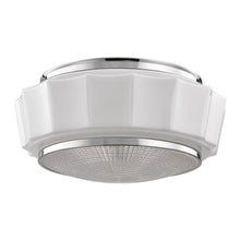 Load image into Gallery viewer, Odessa Flush Mount Ceiling Light in 3-Light/Polished Nickel.
