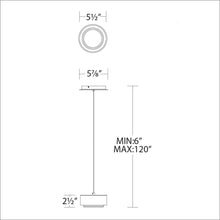 Load image into Gallery viewer, Ohm LED Pendant Light - line drawing.
