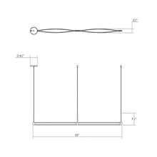 Load image into Gallery viewer, Ola™ LED Linear Pendant Light - line drawing.
