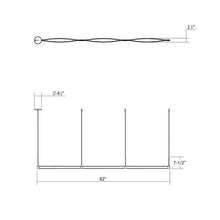 Load image into Gallery viewer, Ola™ LED Linear Pendant Light - line drawing.
