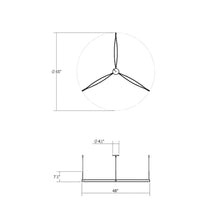 Load image into Gallery viewer, Ola™ Tri-Star LED Pendant Light - line drawing.
