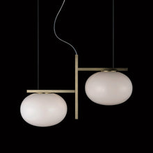 Load image into Gallery viewer, Alba Pendant Light in Satin Brass (2-Light).
