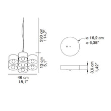 Load image into Gallery viewer, Fiore Pendant Light - line drawing.
