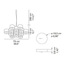 Load image into Gallery viewer, Fiore Pendant Light - line drawing.

