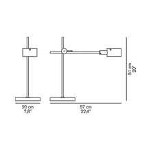 Load image into Gallery viewer, G.O. LED Table Lamp - line drawing.

