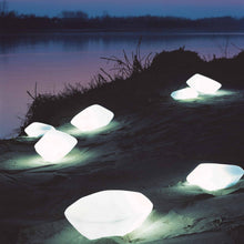 Load image into Gallery viewer, Stone Outdoor Lamp in outside area.
