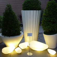 Load image into Gallery viewer, Stone Outdoor Lamp in outside area.

